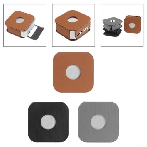 Funda protectora de PU para Mac M4/M4 2024, resistente a caídas y arañazos con diseño resistente al polvo, ajuste ceñido, cubierta rígida para computadora de escritorio, negro marrón gris (Negro) miniatura 4