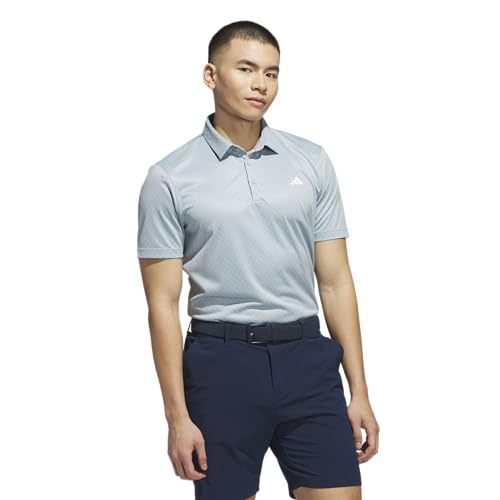 adidas Men's Allover Print Polo Shirt, Wonder Blue F23/Silver Green S23, Large