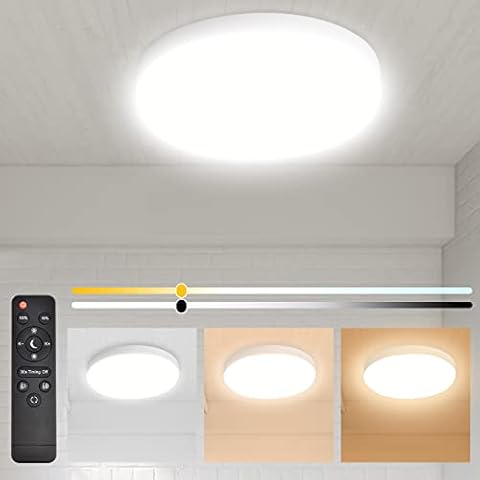 LEBEIGO LED Deckenleuchte 36W Dimmbar mit Fernbedienung Cover