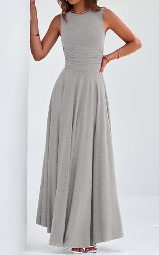 Image of PRETTYGARDEN Womens Summer Dresses 2026 Casual Sleeveless Crewneck Aline Maxi Dress Stretch Tank Flowy Long Dresses