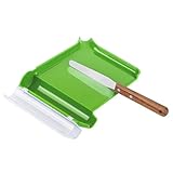 Right Hand Pill Counting Tray with Spatula (Light Green, Stainless Steel Blade + Wood Handle)