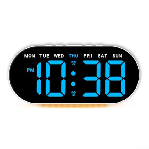 Reloj despertador digital LED con pantalla de temperatura en tiempo real, funcionalidad de fecha, niveles de brillo ajustables y alarmas dobles para estilos de vida ocupados (F)