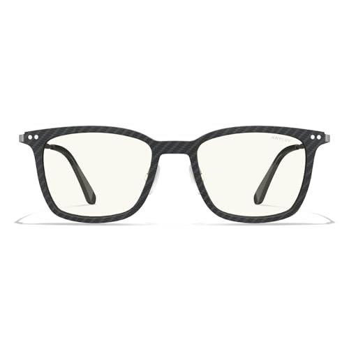 Image of ANYLUV Blue Light Glasses Men, Stylish Square Carbon Fiber Eyewear, Anti Eyestrain, Lightweight Mens Computer Gaming Glasses