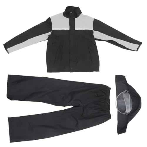 GARVALON Traje De Lluvia Para Motociclista Conjunto Xl Chaqueta y Pantalones Resistentes Al Viento Para Hombre Uso Exterior Temporada Lluviosa Alta Visibilidad