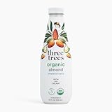 Almond Milk | Organic | Unsweetened | 10.5g Protein per bottle | 4x More Almonds than a leading brand | Dairy Free | No Oils or Gums | Only 3 Clean Ingredients | By Three Trees