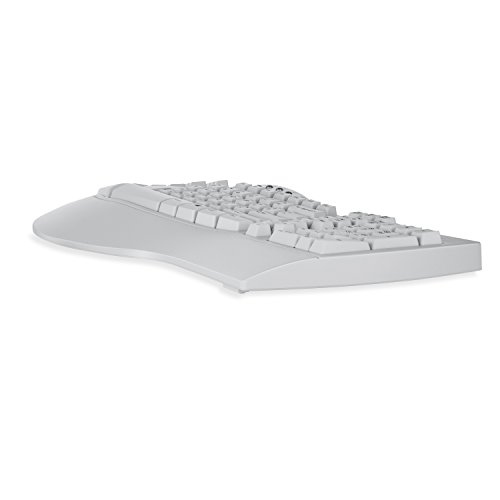 Image of Perixx PERIBOARD-512 US Wired Ergonomic Split Keyboard - 104-Key Full-Size QWERTY Layout, Integrated Palm Rest, 7 Multimedia Hotkeys, Plug-and-Play USB (White)