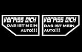 ✔️ GRÖßE und FARBE: Der Aufkleber ist Weiß glänzend mit einer Größe von 9,5x5,5cm