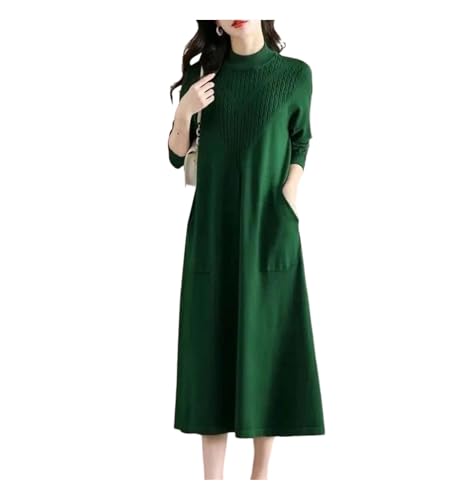 Women's Long Wool Knit Sweater Dress Loose Fit Soft Warm