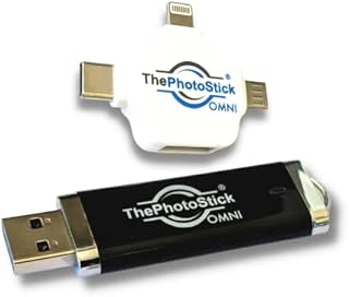 ThePhotoStick Omni 128GB - Effortless Photo and Video Backup for Apple, Android and Windows Devices