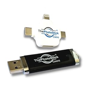 ThePhotoStick Omni 128GB – Effortless Photo and Video Backup for Apple, Android and Windows Devices