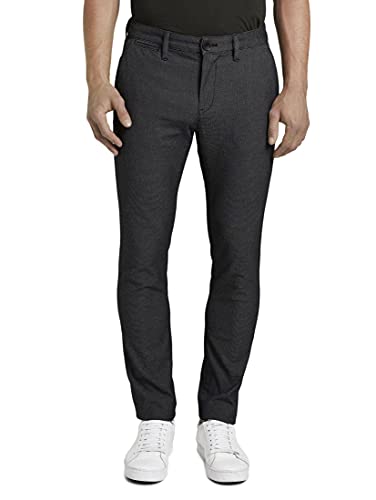 TOM TAILOR Herren Gemusterte Travis Slim Chinohose mit Struktur 1021165,...