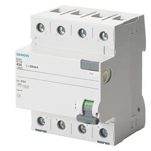 Siemens 5SV – Interruttore differenziale clase-ac 4 poli 40 A 500 mA 70 mm