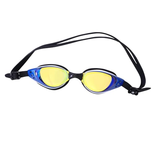 Lunettes de natation colorées anti-buée et étanches avec cadre bleu réglable pour adulte