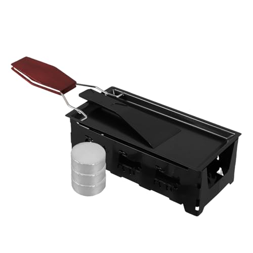 KONTONTY Outdoor Mini Folding Wood Handle Non-stick Baking Pan Cheese Mini Grill Portable Griddle Cheese Machine