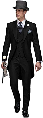 Mens Blazer Slim Fit 3 Piece Suits Long Tailcoat Tuxedos Jacket Formal Suit Tail Banquet Party Coats Outerwear3
