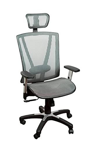 ErgoMax - Sillas ergonómicas de escritorio para oficina en casa, 53 pulgadas de altura máxima, color gris