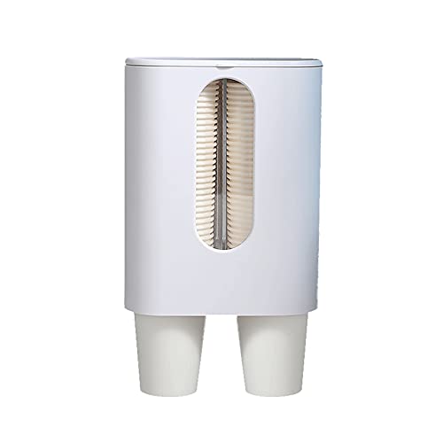 カップ ディスペンサー 使い捨てコップ用 2連式 紙コップホルダー 壁面取り付けタイプ カップスタンド 収納 給茶機 給湯機 ホーム オフィス 業務用