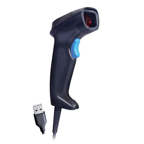 Image of FINGERS QuickScan-W5 Wired Barcode Scanner (Quick Scan Technology, 300 scans /sec, USB Plug & Play, LED & Beeper Indicators for Retail & POS) - Rich Black