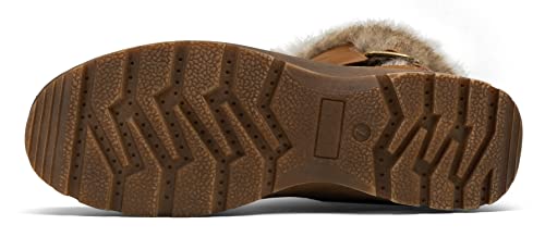 Vepose Women's Winter Snow Boots Fur Mid Calf Warm Suede Fuzzy Shoes4