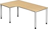 Schreibtisch Maße: ↑ Höhe: 68,5-81 cm → Breite: 200 cm ↨ Tiefe: 120 cm