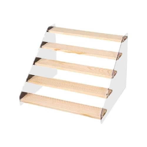 YIZITU Moderno estante coleccionable de madera con diseño de vistas claras de 3/4/5 capas y estructura estable