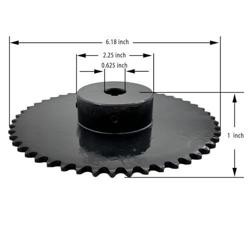Pignon 35B50 5/8 en acier trempé 1045 robuste pour transmission fluide