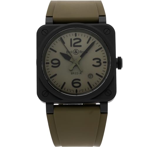 Bell & Ross BR-03 Automatic Green Dial Watch BR03A-MIL-CE/SRB (Pre-Owned)