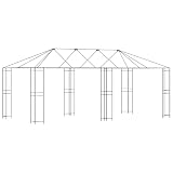 Fisinber Gazebo Rahmen 6 x 3 m Schwarz, Stabiles Pavillongestell aus Pulverbeschichtetem Stahl, Robustes Metallgestell für Gartenpavillon, Partyzelt und Terrassenüberdachung