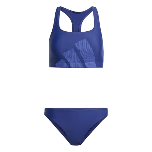 adidas Donna Big Bars C-Back Bikini Set, Dark Blue, 36