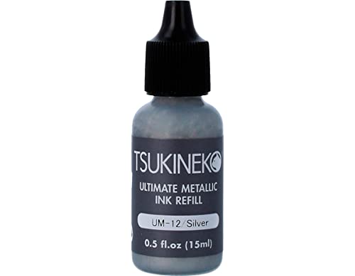 Tsukineko 1/2 Fluid Ounce Encore Ultimate Metallic Inker, Silver