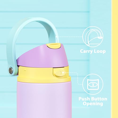 Image of 24 oz Insulated Water Bottle with Straw: Meoky Stainless Steel Metal Water Bottle with 2-in-1 Lid - Leak Proof, Cold for 24 Hours, Fits in Car Cup Holder, BPA-Free for Gym Travel Sports, Mauve