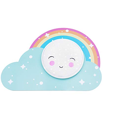 Plafonnier LED en bois Elobra pour chambre enfant luminaire starlight 14W effet arc-en-ciel
