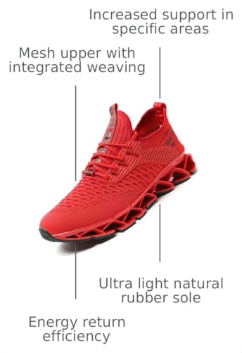 Image of Chopben Men's Running Shoes Blade Non Slip Fashion Sneakers Breathable Mesh Soft Sole Casual Athletic Walking Shoes