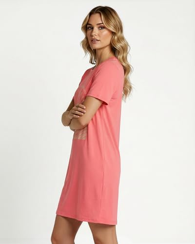 Image of Real Essentials 3 Pack: Women's Short Sleeve Nightgown Dress - Nightshirt Pajama Sleep Shirt Sleepwear (Available in Plus)