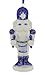 Porcelain Delft Blue Nutcracker Ornaments, 3 Assorted for Christmas