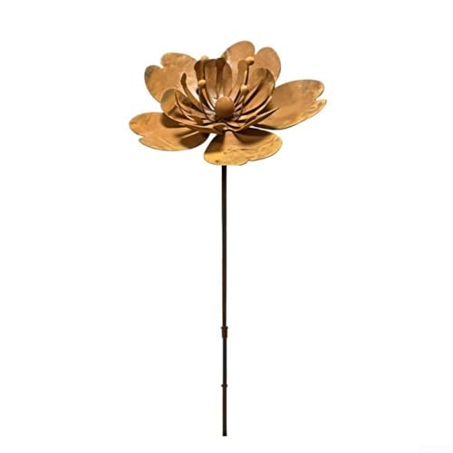 Besttoolifes Garden Decor - Adorno de hierro fundido con estaca para césped, patio y patio, resistente a la intemperie, acabado óxido, 45 x 15,5 cm