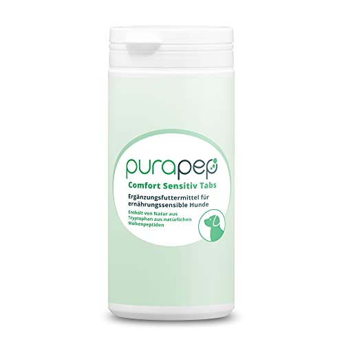 purapep Comfort Sensitiv Tabs - Unterstützen ernährungssensible Hunde bei Ängstlichkeit, Aggression sowie in herausfordernden Situationen - mit Magnesium & natürlichem Tryptophan - Tabs, 240g Cover