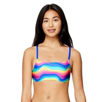 Speedo Traje de baño de Mujer Top Bikini Endurance Strappy Back Demi, Mujer, Parte Superior de Bikini, WENDBIKINITOPSTRAPBDEMI, Onda Arco Iris, S