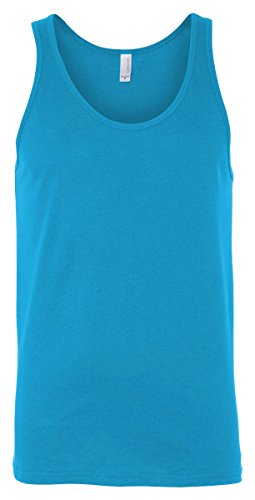 Bella Canvas Unisex Jersey Tank, Medium, NEON Blue