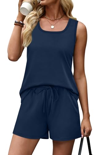 image for WIHOLL 2 Piece Sets for Women Summer Sets 2 Piece Outfits Lounge Short