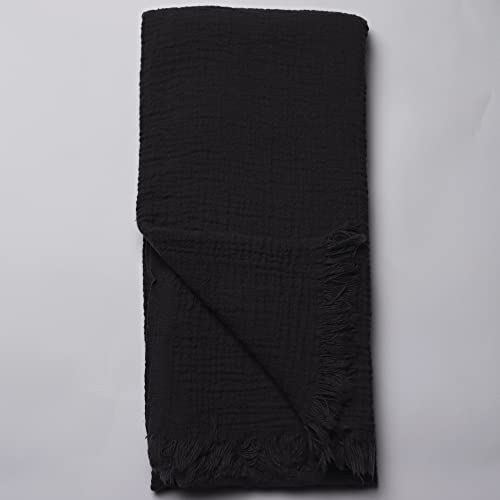 Püskül - Turkish Cotton Bath/Sauna Towels Muslin Towel For Adults, Kids Fashionable Soft Texture Comfortable Skin Towels (Anthracite, 4) #TOP3