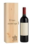 Generico Caja de madera para vino con 1 botella – Personalizable con grabado láser | Caja de regalo elegante | Idea regalo para vinos y destilados | Made in Italy