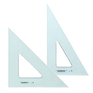 ALVIN Transparent Triangle Set, Economical Drafting Tool Model AS680 Multipurpose for Design, Engineering, and…