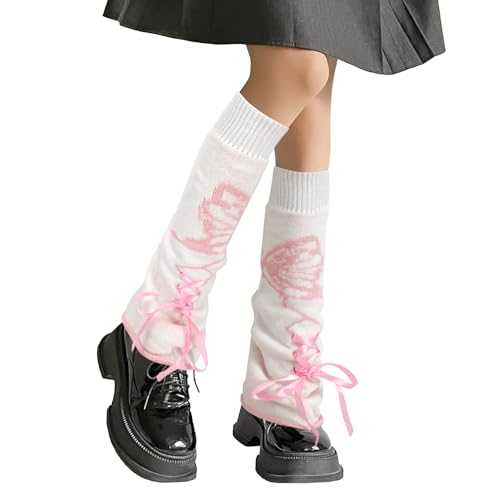 Image of XEPST Leg Warmers Kawaii Socks Flared Leg Warmers for Girls Butterfly Harajuku Japanese Boot Socks