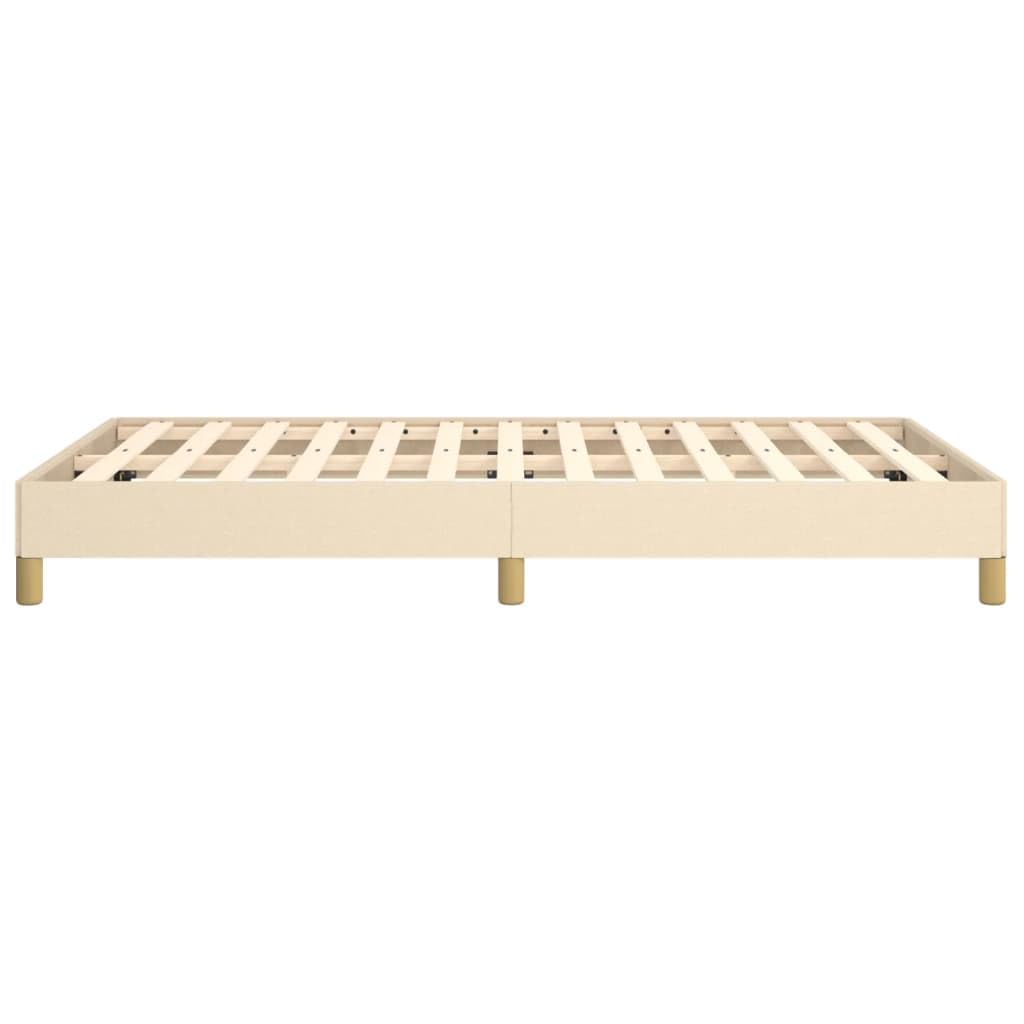 vidaXL Polsterbett, Bett Bettgestell mit Lattenrost, Schlafzimmerbett Doppelbett mit Stützbeinen, Bettrahmen Schlafzimmermöbel, Creme 120x200cm Stoff
