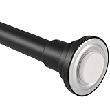 Adjustable Shower Rod, 42-Inch to 72-Inch, Design House Heavy Duty Shower Curtain Rod, Expandable, Non-Slip, Matte Black, 582775