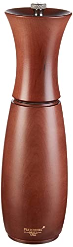 Fletchers' Mill Border Grill Pepper Mill, Walnut Stain - 8 Inch, Adjustable Coarseness Fine to Coarse, MADE IN U.S.A.