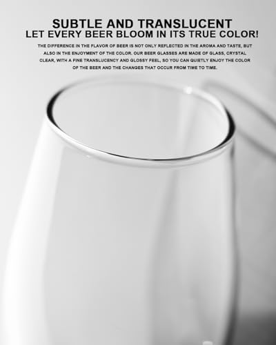 image for LUXU Craft Beer Glasses Set of 2 Professional IPA Glasses,Lead-Free Cr