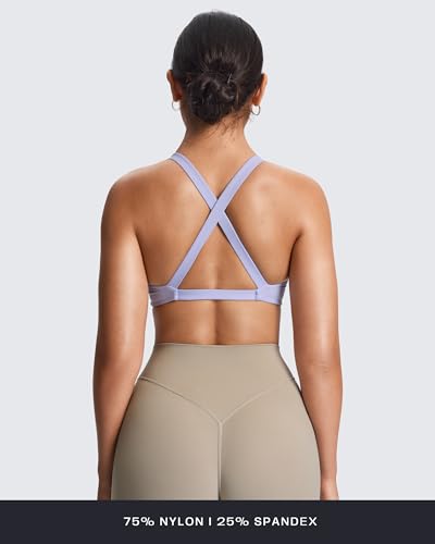 Image of Aoxjox Women's Satara Low Impact Sports Bra | chic front twist, widened cross straps, medium support,breathable fabric, workout fitness yoga crop tank, gym essential