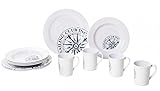 osters muschel-sammler-shop Segelgeschirr Newport Harbor aus Melamine - bruchsicher in blau/Weiss mit Kompass/Windrose (Set 1)